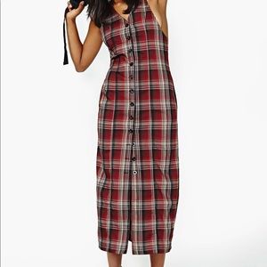 UNIF Nevermind plaid maxi dress